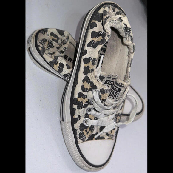 Converse All Star Shoreline Preppy Comfort Leopard Print Slip-On Shoes Sneakers - Picture 1 of 13